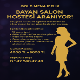 Bayan salon hostesi iş ilanları